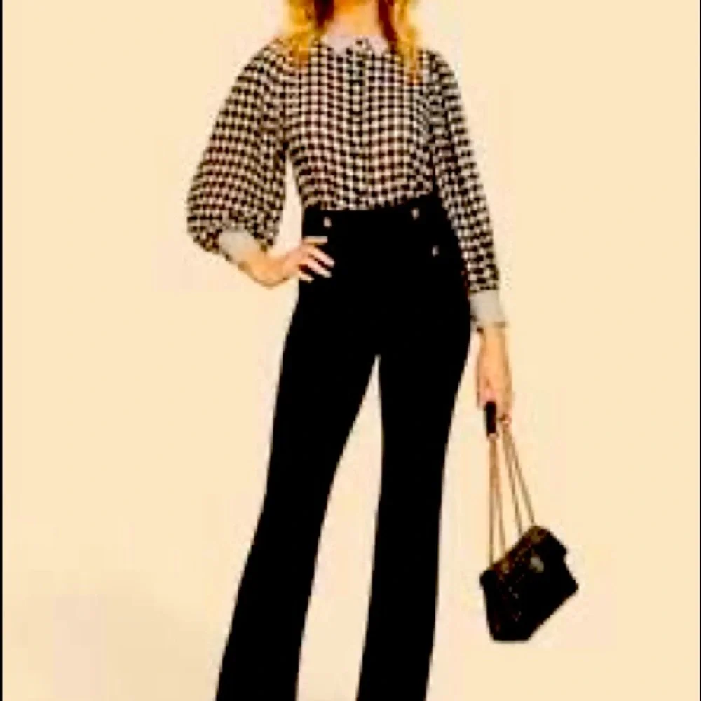 70s Bishop sleeves checkerboard shirt - Picture 2 of 5